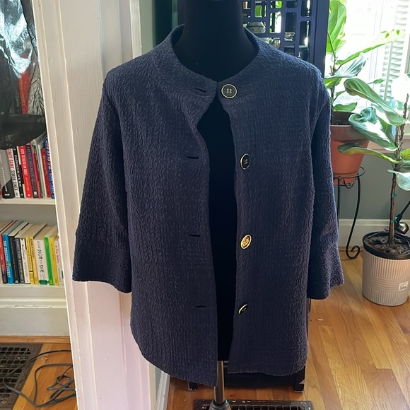 J. McLaughlin NWT Women's Black PRIMA 3/4 Sleeve Link Stitch Cardigan, Small - Picture 2 of 6